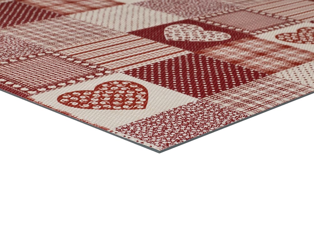 Tapis de cuisine lavable patchwork rouge 48x200 cm — vue 4