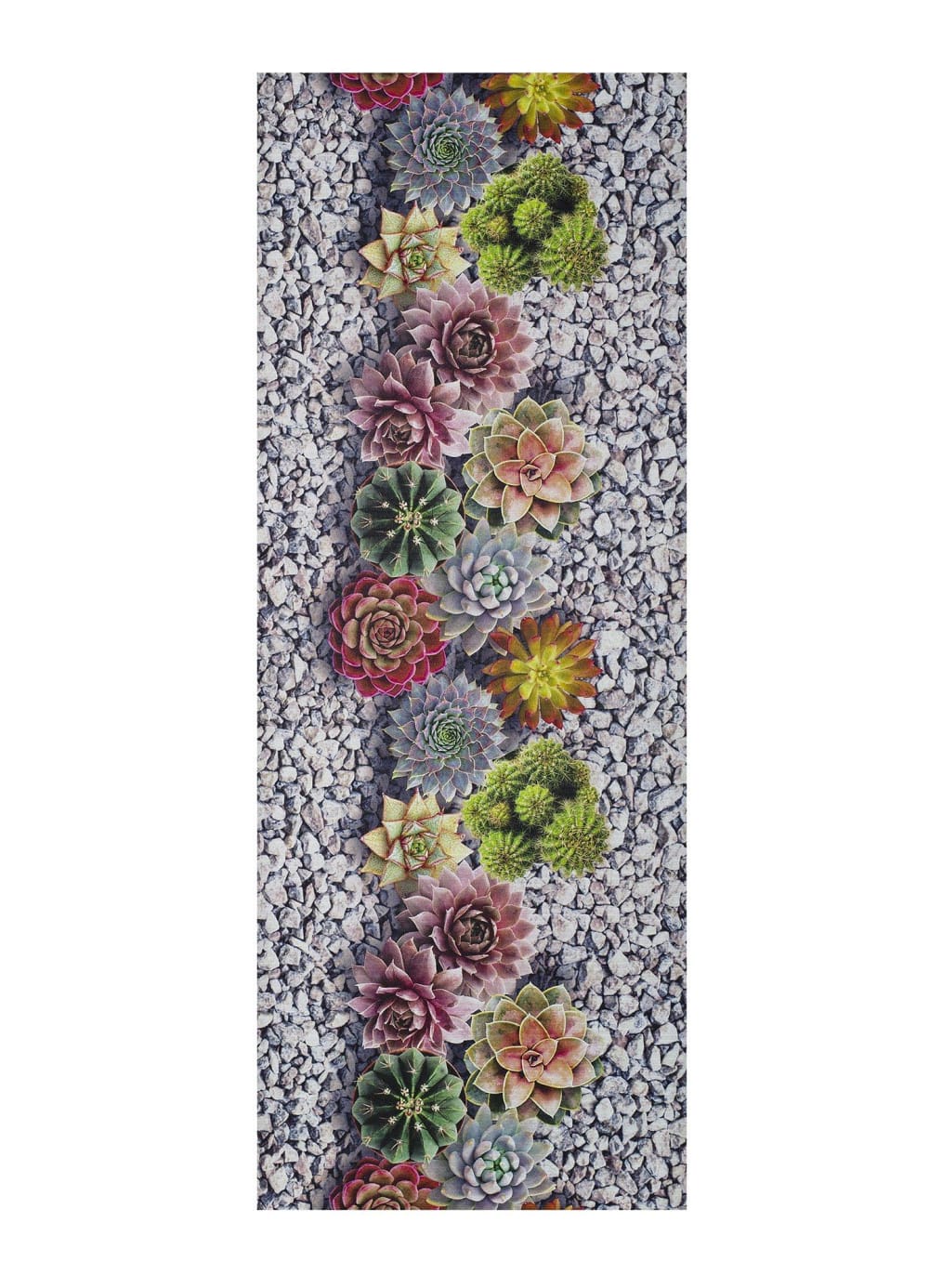 Atticgo Vinyl-Küchenteppich, Kaktus-Entwürfe, mehrfarbig, 52x200 cm style modern Grau Pes - Polyester