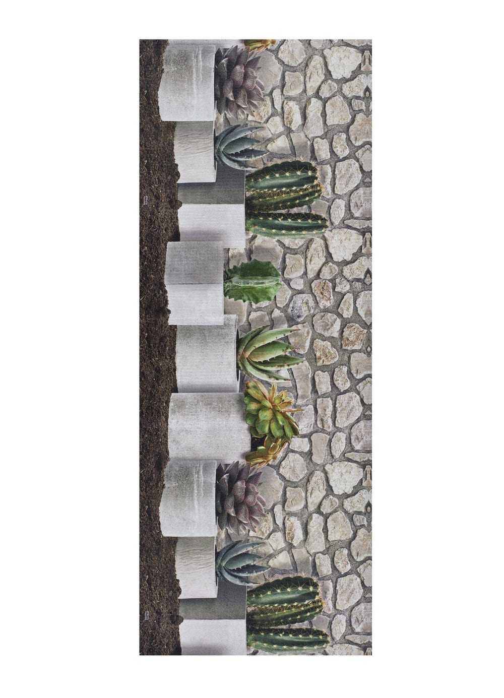 Tapis de cuisine lavable fleurs gris/vert 52x100 cm