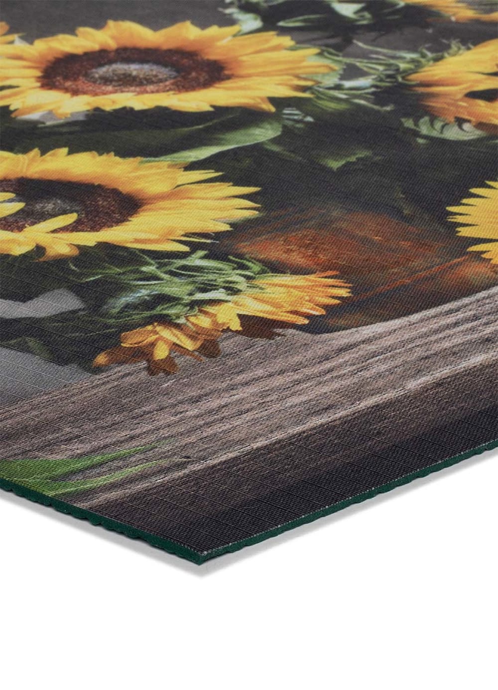 Tapis de cuisine lavable fleurs jaune/vert/gris 52x100 cm — vue 4
