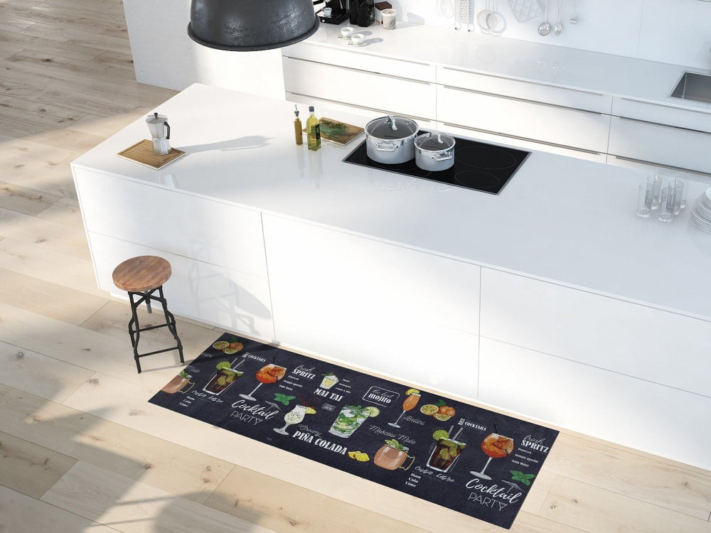 Tapis de cuisine lavable cocktail noir/multicolore 52x200 cm — vue 3