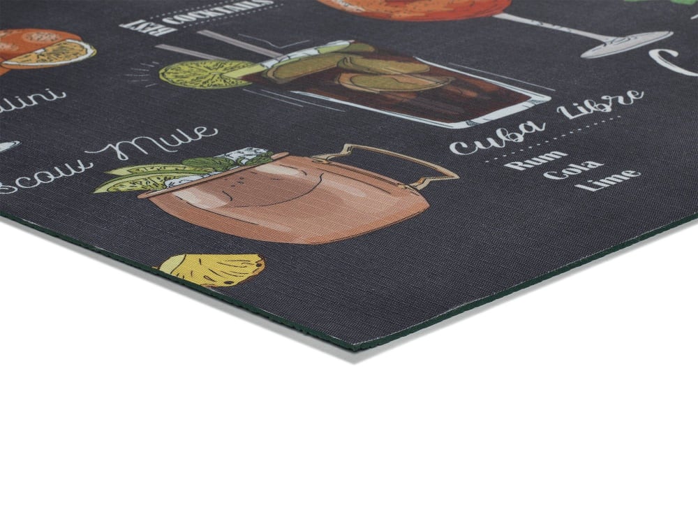 Tapis de cuisine lavable cocktail noir/multicolore 52x200 cm — vue 4