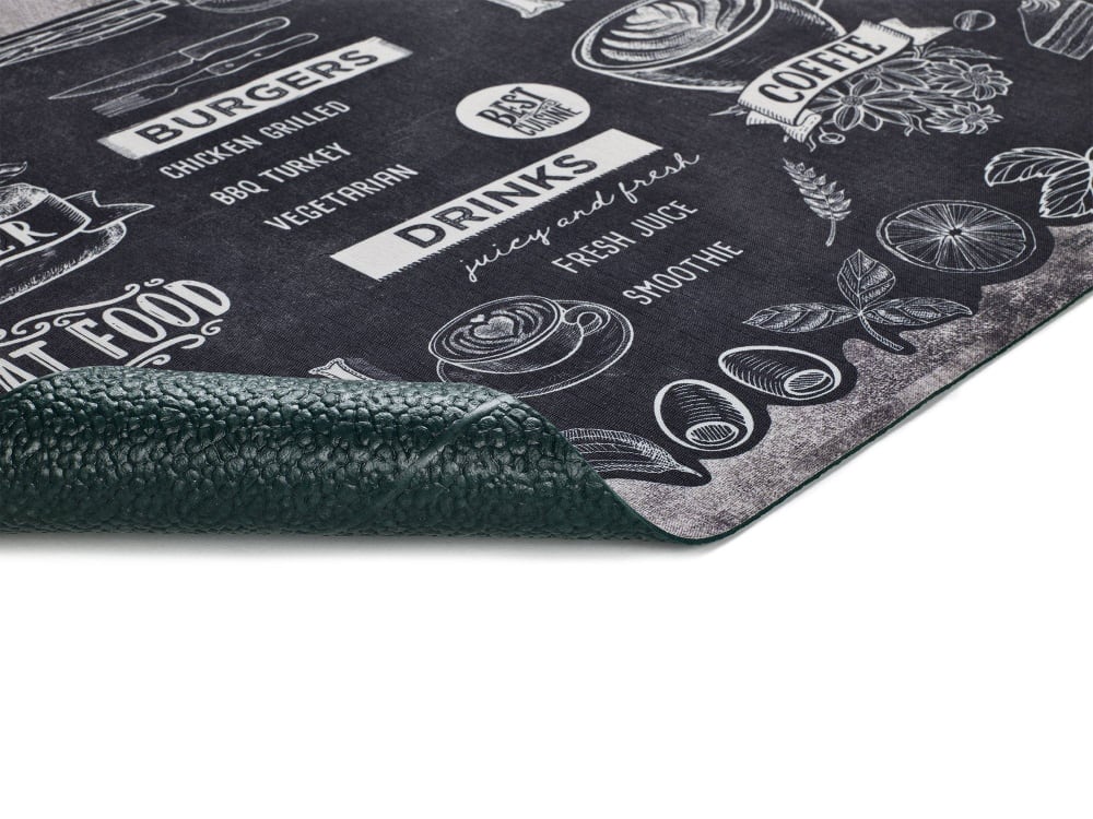 Tapis de cuisine lavable menu noir/blanc 52x200 cm — vue 4