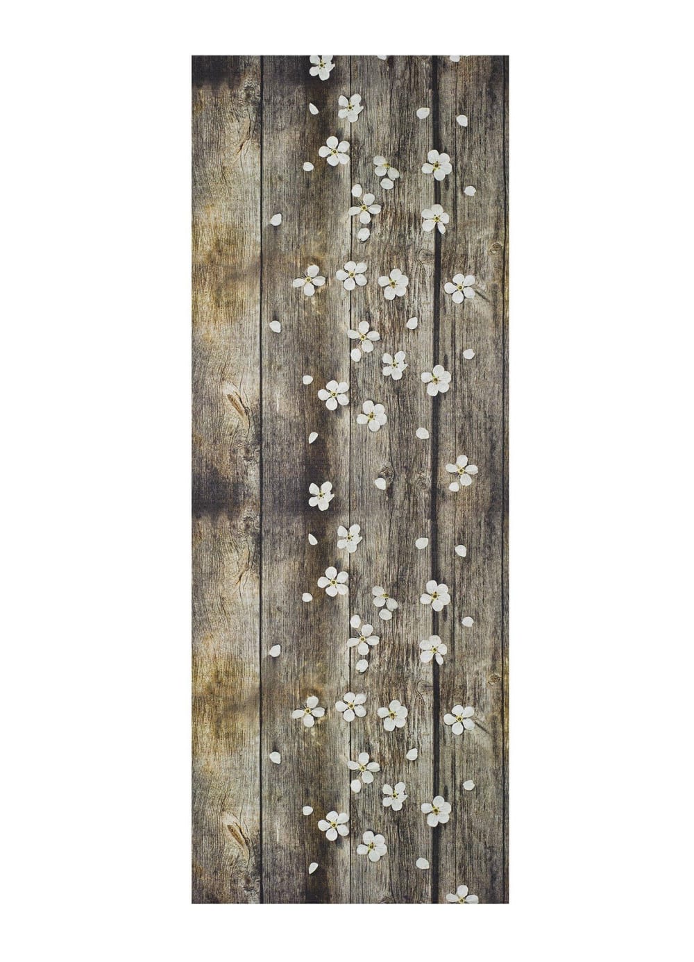 Tapis de cuisine lavable fleurs marron 52x100 cm