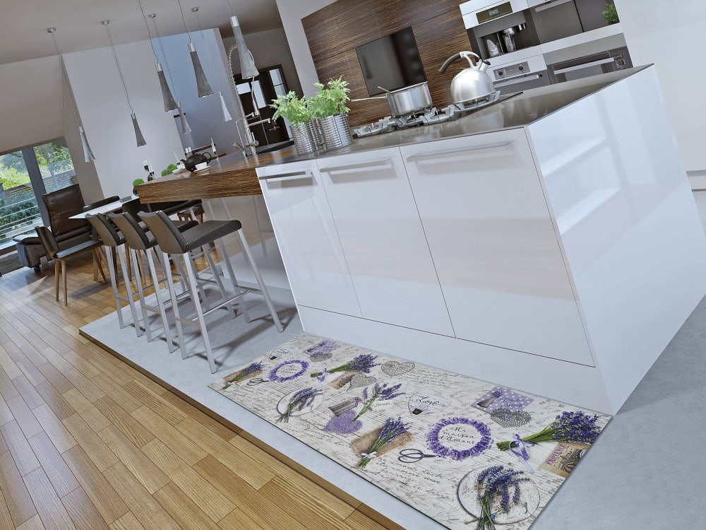 Tapis de cuisine lavable lavande violet/gris 52x200 cm — vue 3