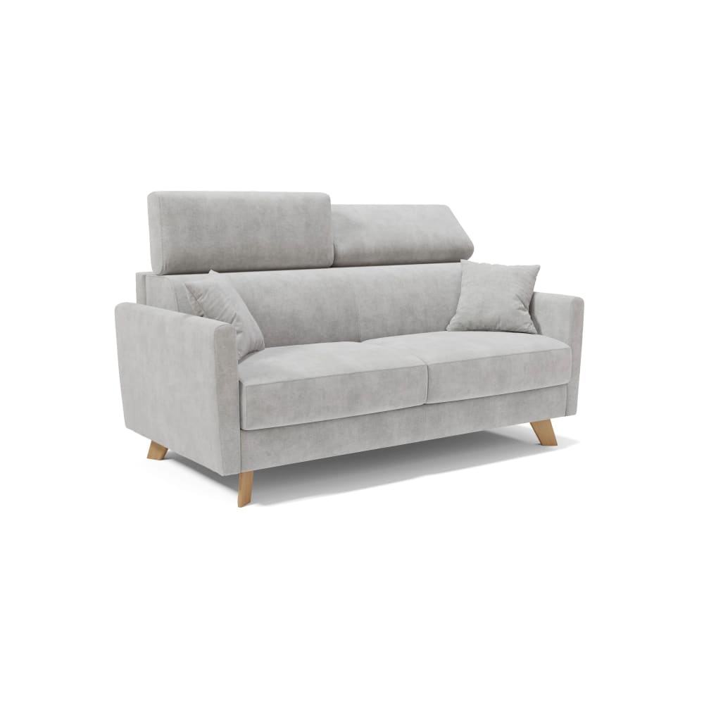 Canapé convertible avec têtières réglables 180 cm gris