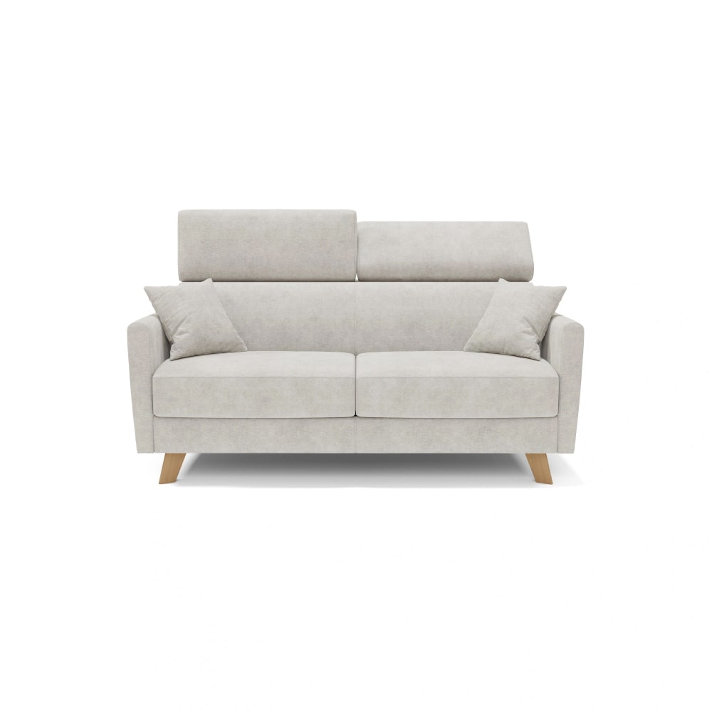 Canapé convertible avec têtières réglables 200 cm blanc