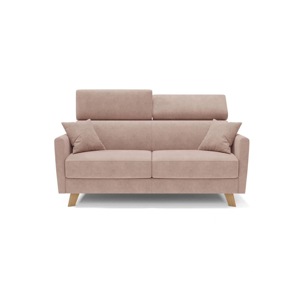 Canapé convertible avec têtières réglables 180 cm rose