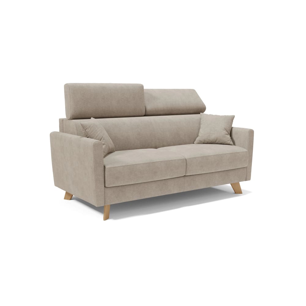 Canapé convertible avec têtières réglables 200 cm beige