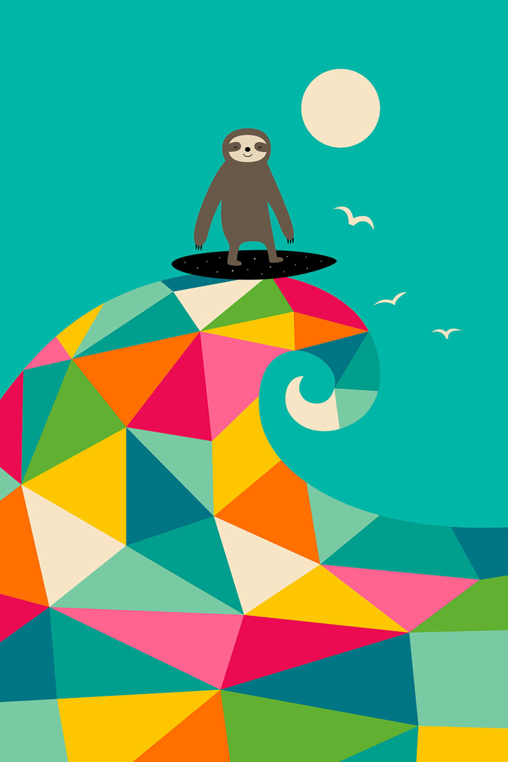 Tableau enfant surf session colorée imprimé sur toile 40x60 cm