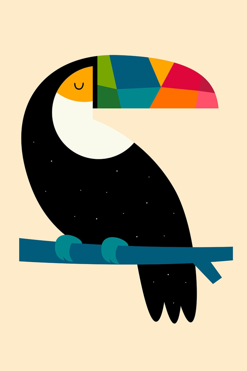 Tableau toucan imprimé sur toile 40x60 cm