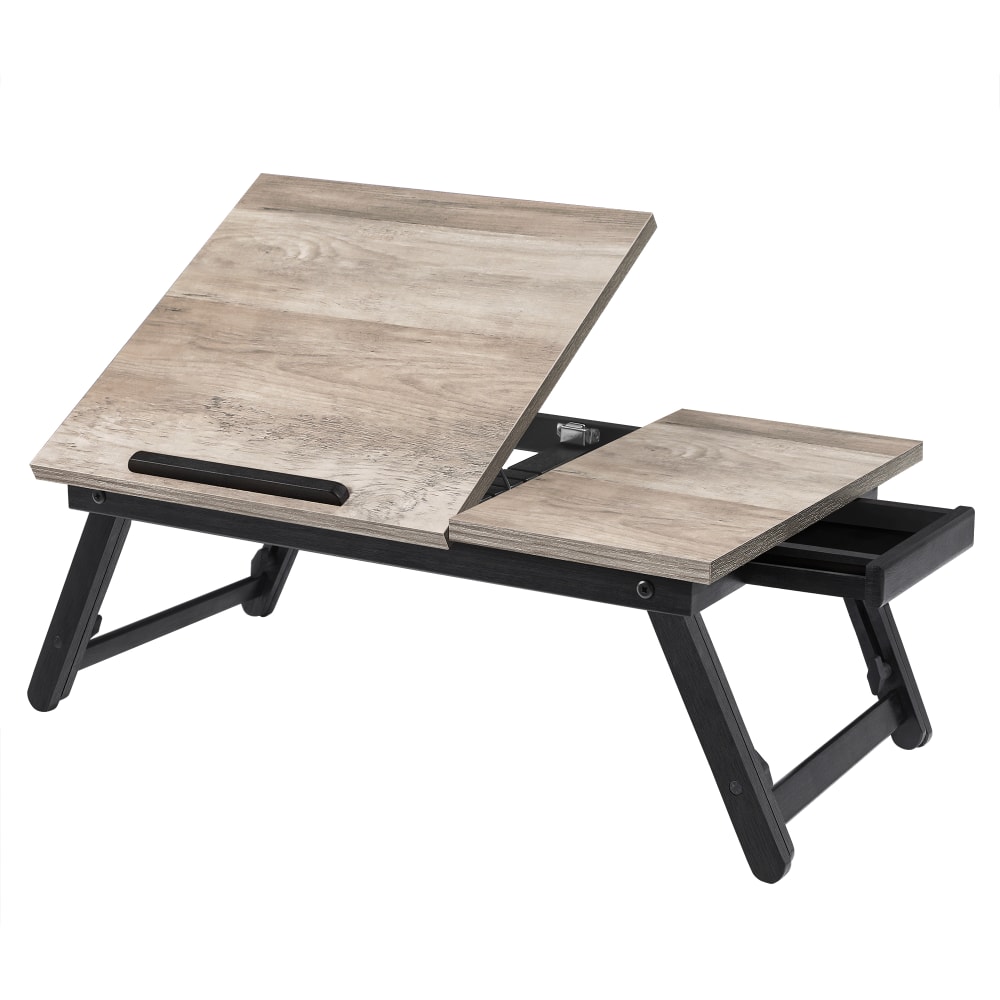 Table de lit support pour ordinateur portable pieds réglables grège