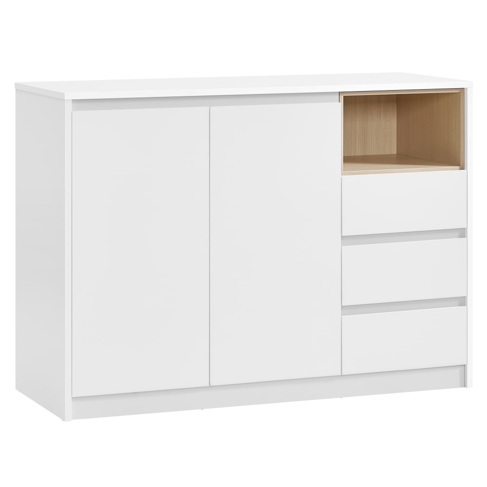 Buffet avec porte et étagère 40 x 103,3 x 74,5 cm blanc nuage