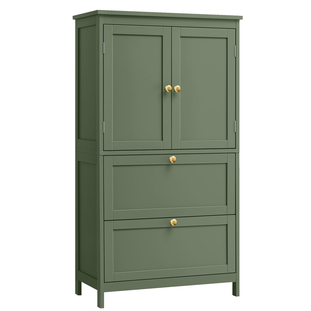 Armoire de salle de bain avec 2 portes et 2 tiroirs vert forêt