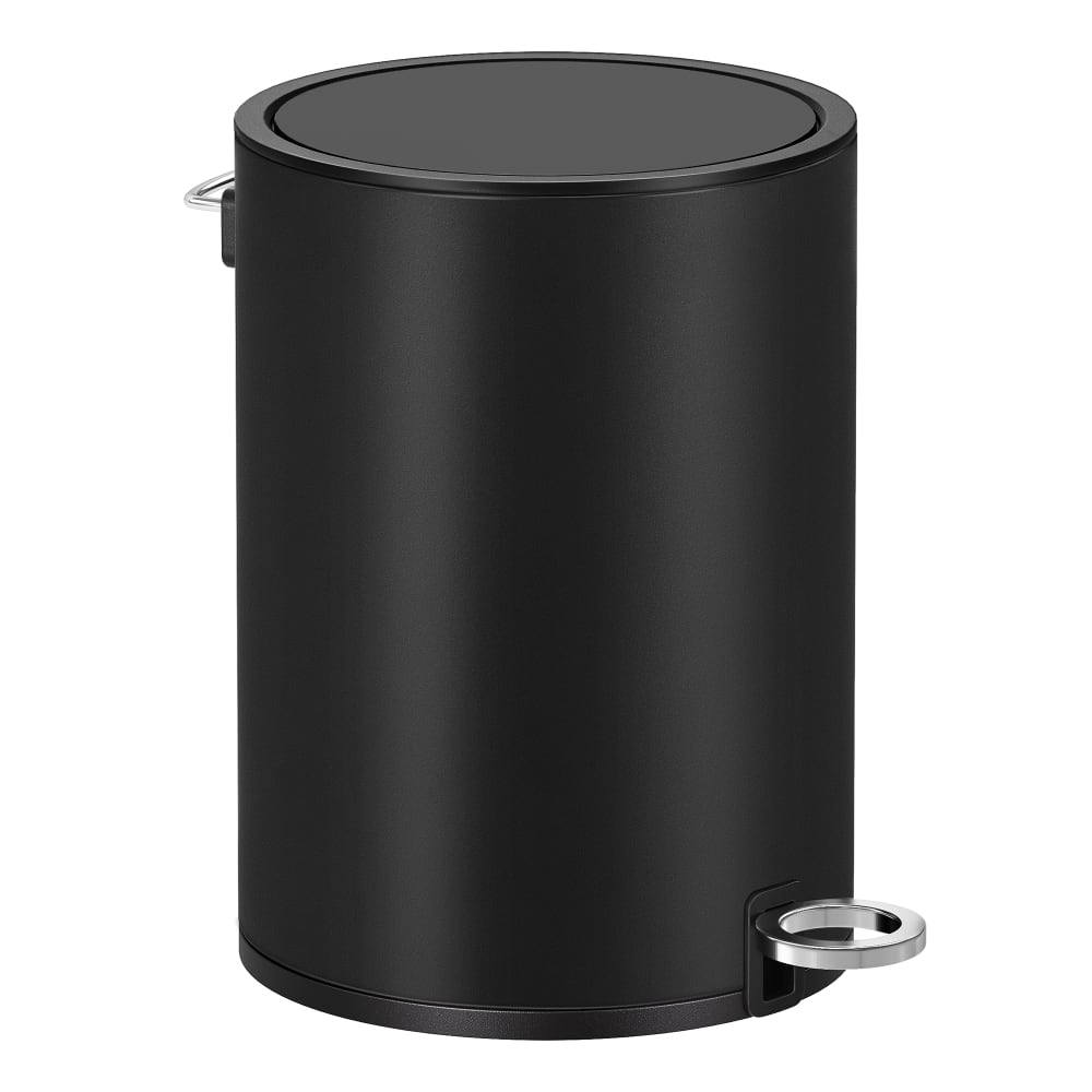 Poubelle 3l petit avec couvercle fermeture en douceur acier noir Poubelle 3l petit avec couvercle fermeture en douceur acier noir