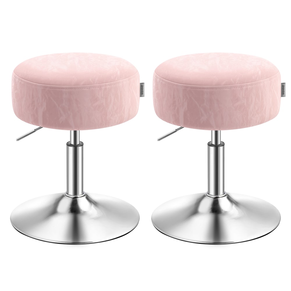 Ensembles de 2 tabourets de coiffeuse réglables rose