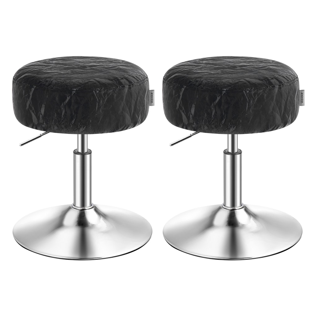 Ensembles de 2 tabourets de coiffeuse réglables en hauteur noirs noir