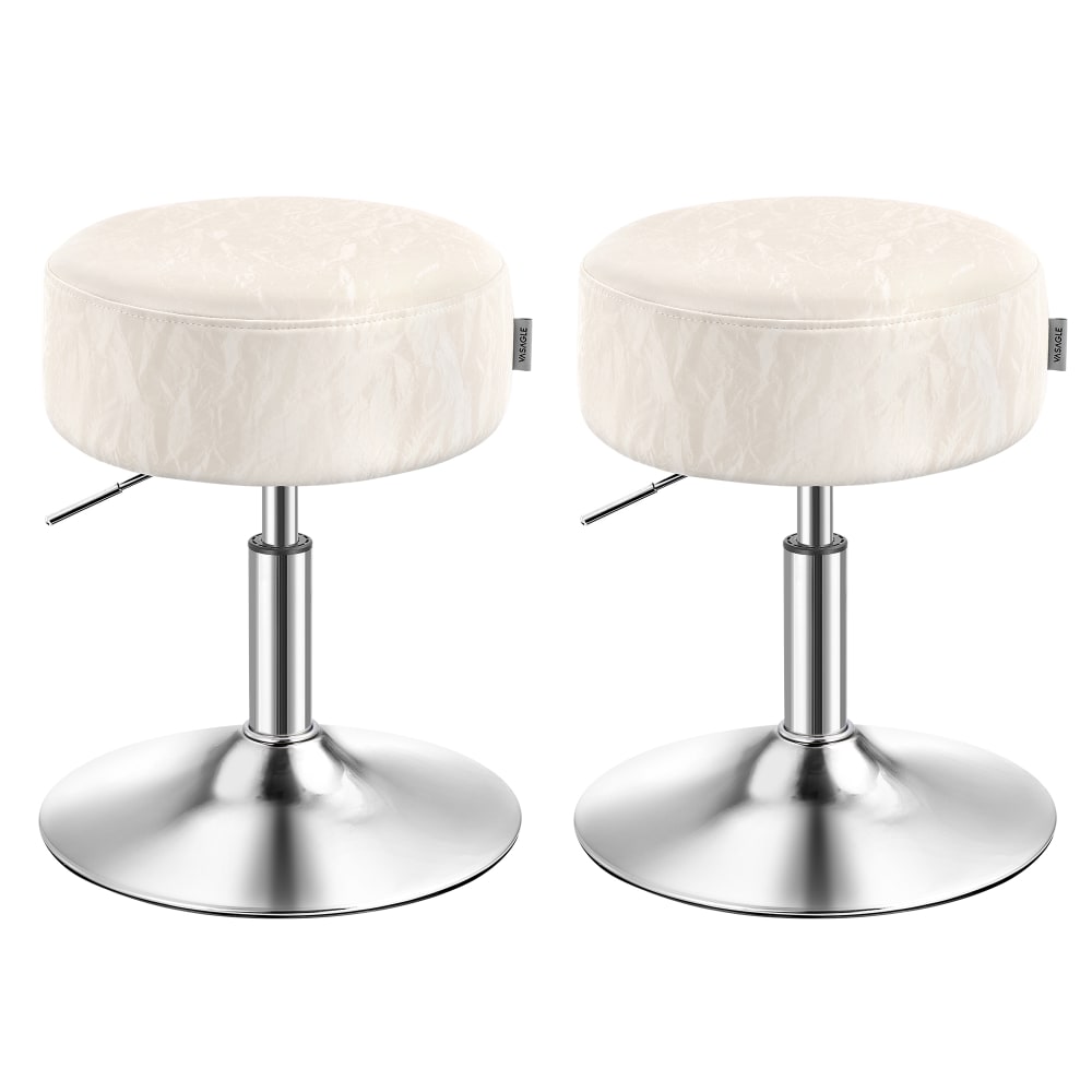 Ensembles de 2 tabourets de coiffeuse réglables blanc