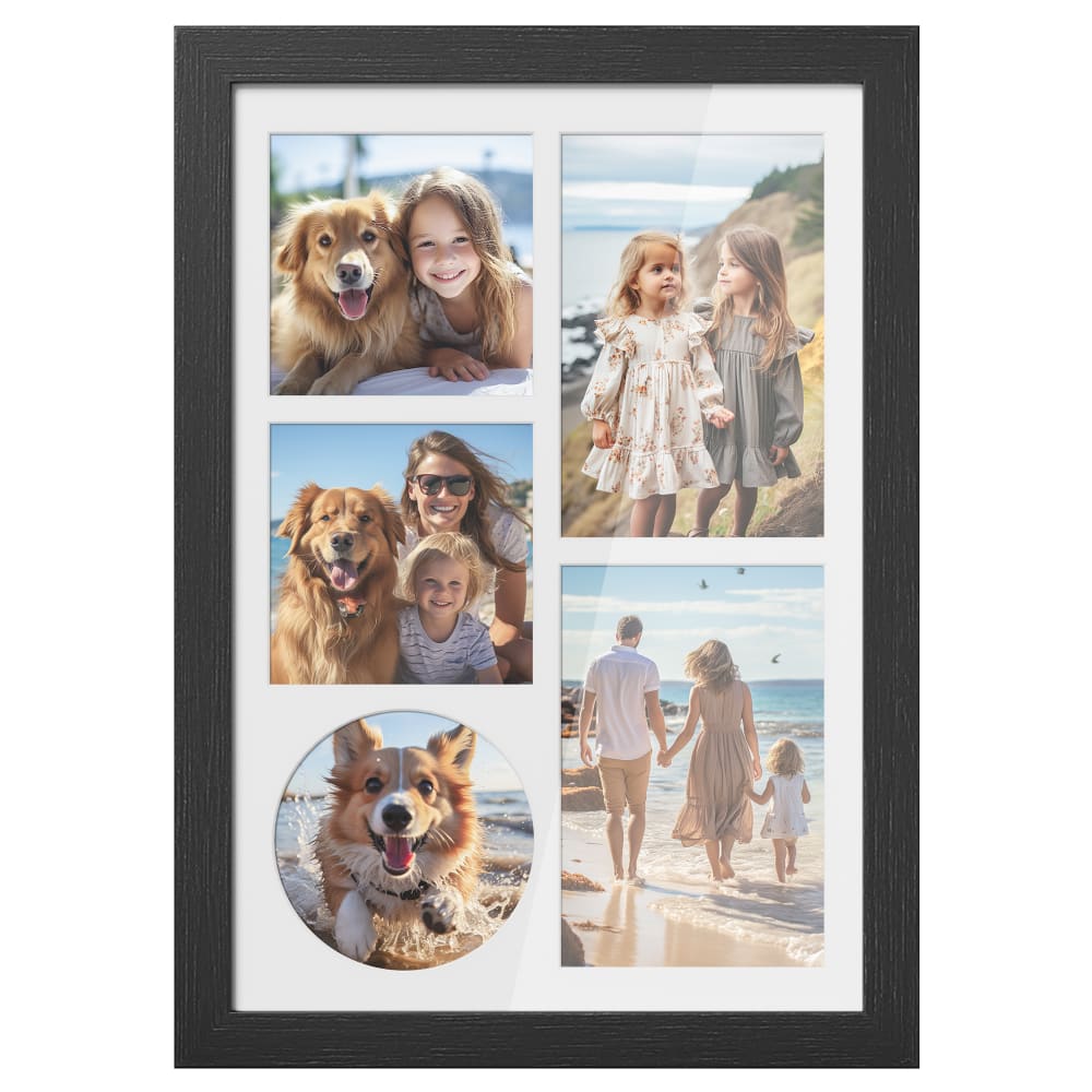 Cadre photo avec 3 fonds multiple images 4x6 ou 4x4 noir
