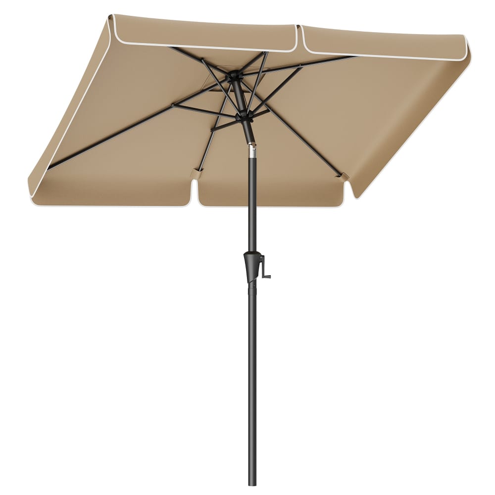 Parasol rectangulaire 200 x 150 cm upf 50+ pliable sans pied taupe