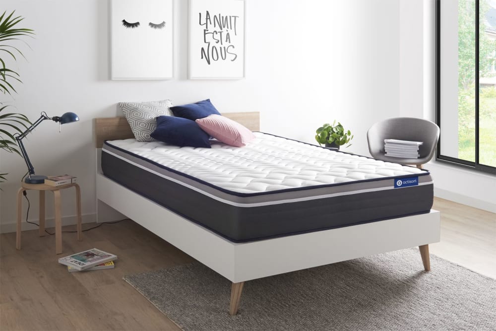 Matratze aus Latex und Memory-Schaum 180 x 220 cm, weiß - Maisons