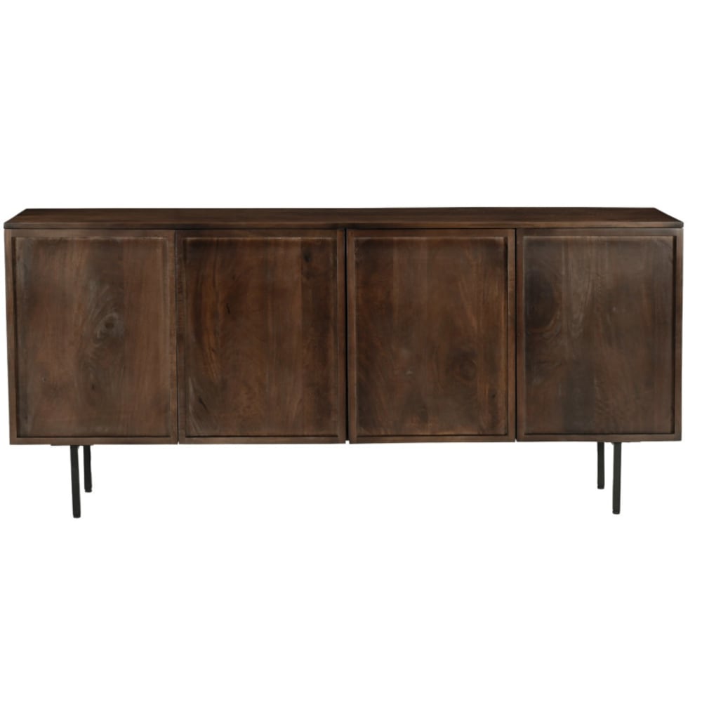 Buffet 4 portes en bois massif brun