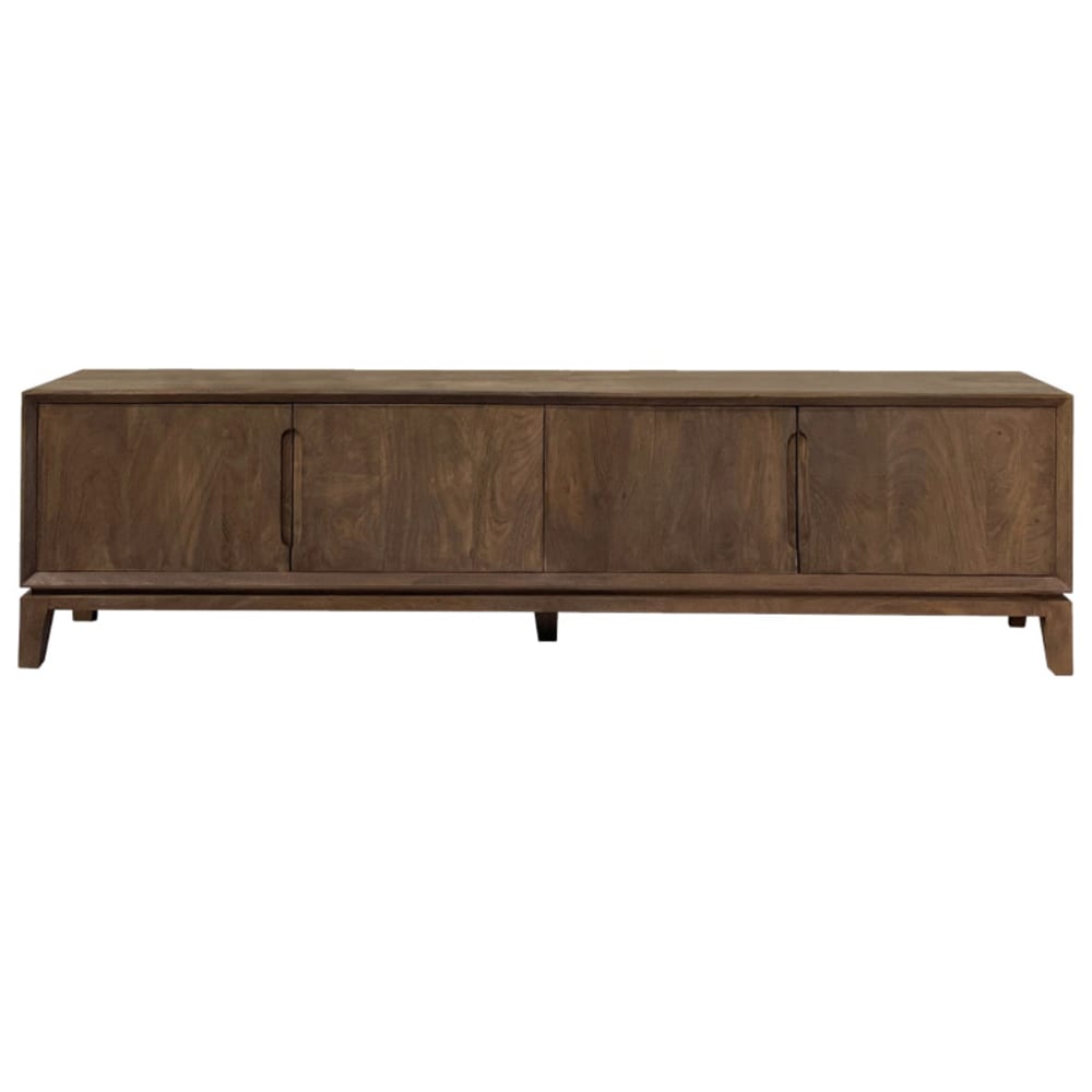 Meuble tv 210 cm en bois massif brossé