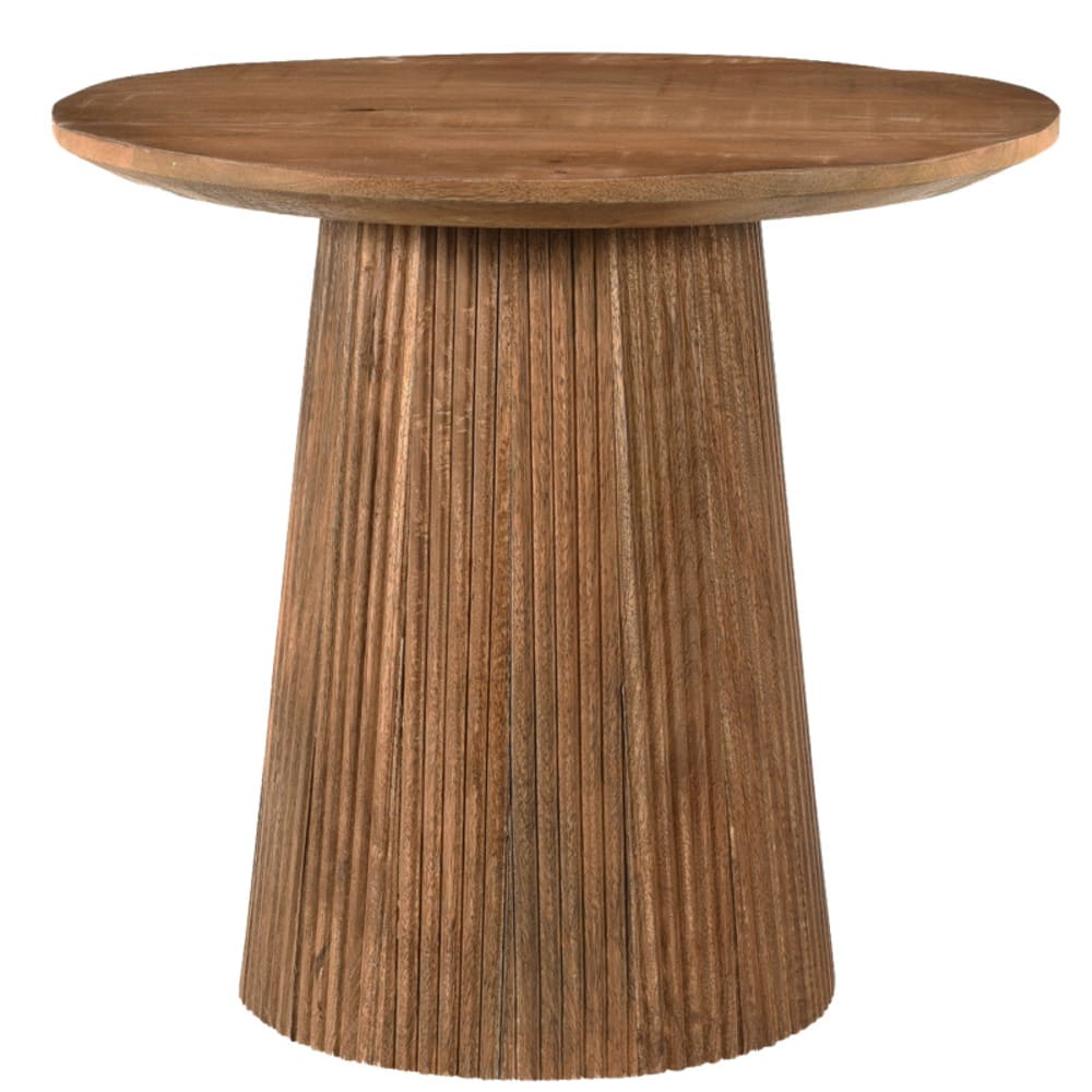 Moloo Runder Couchtisch D50 cm aus Massivholz style modern Braun
