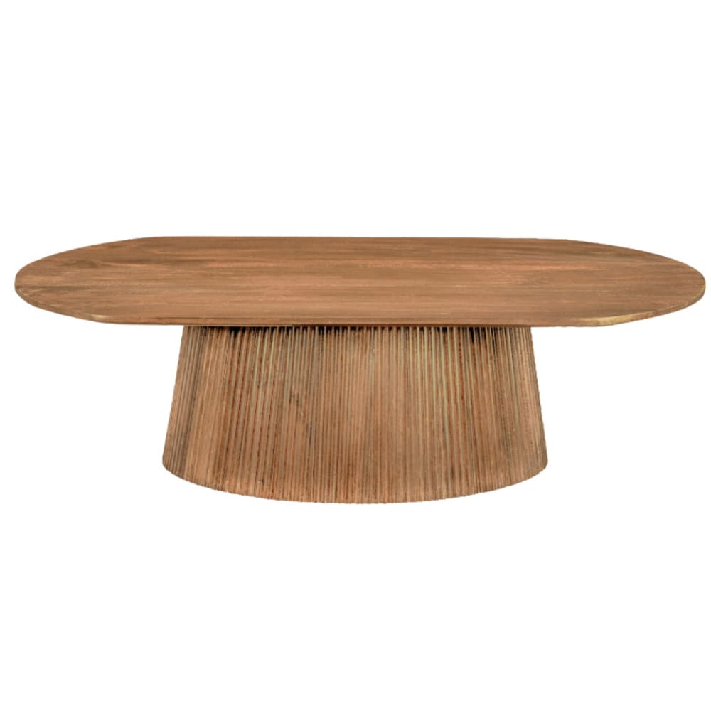 SIENNE- Table basse ovale en bois massif