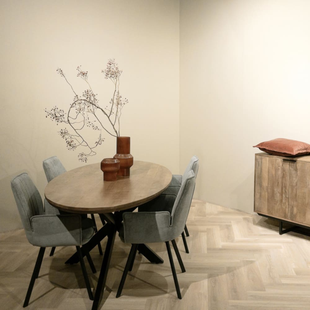 Ovaler Esstisch für 6 Personen 160 cm aus Massivholz - Maisons Du