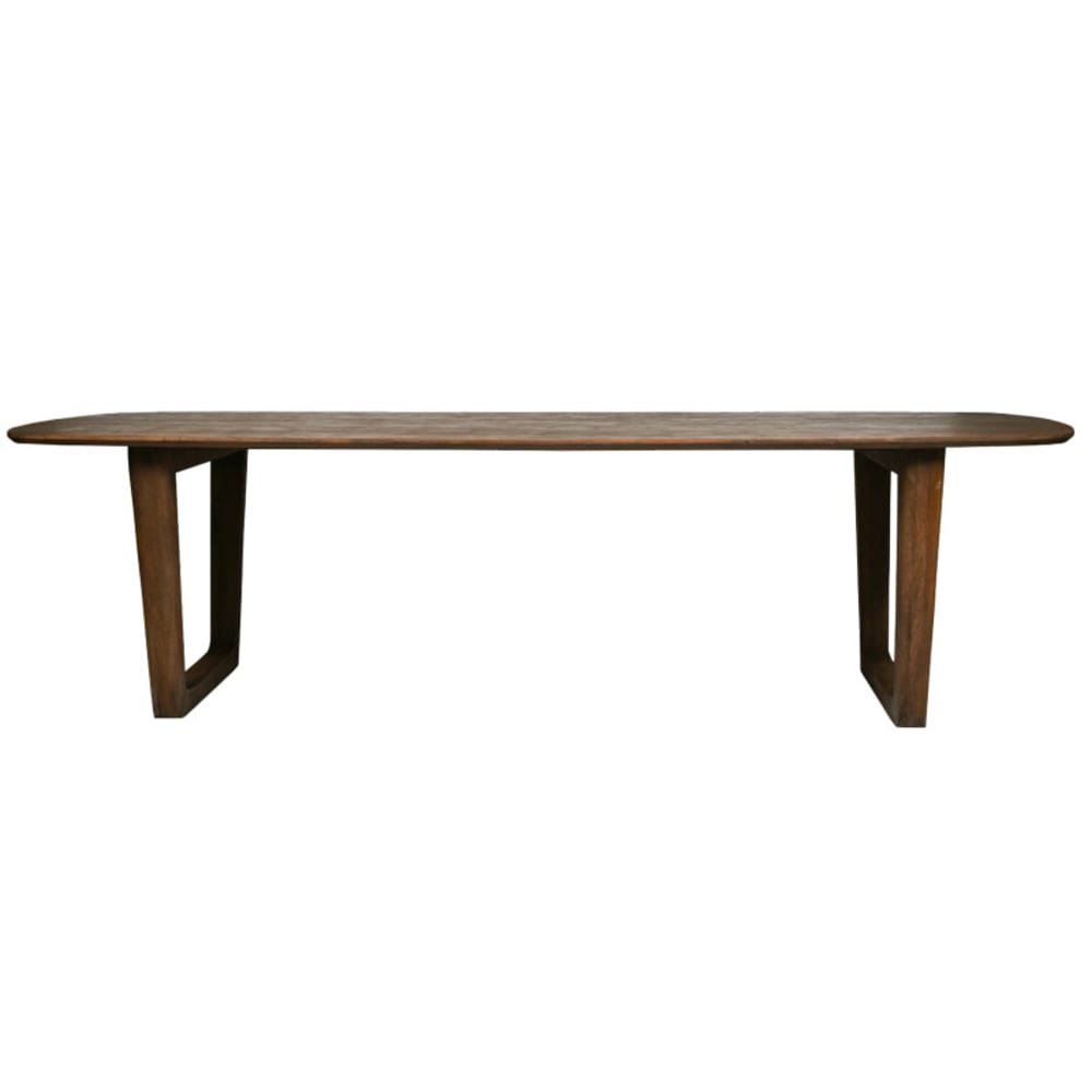 Table à manger 12 personnes 270 cm en bois massif brossé