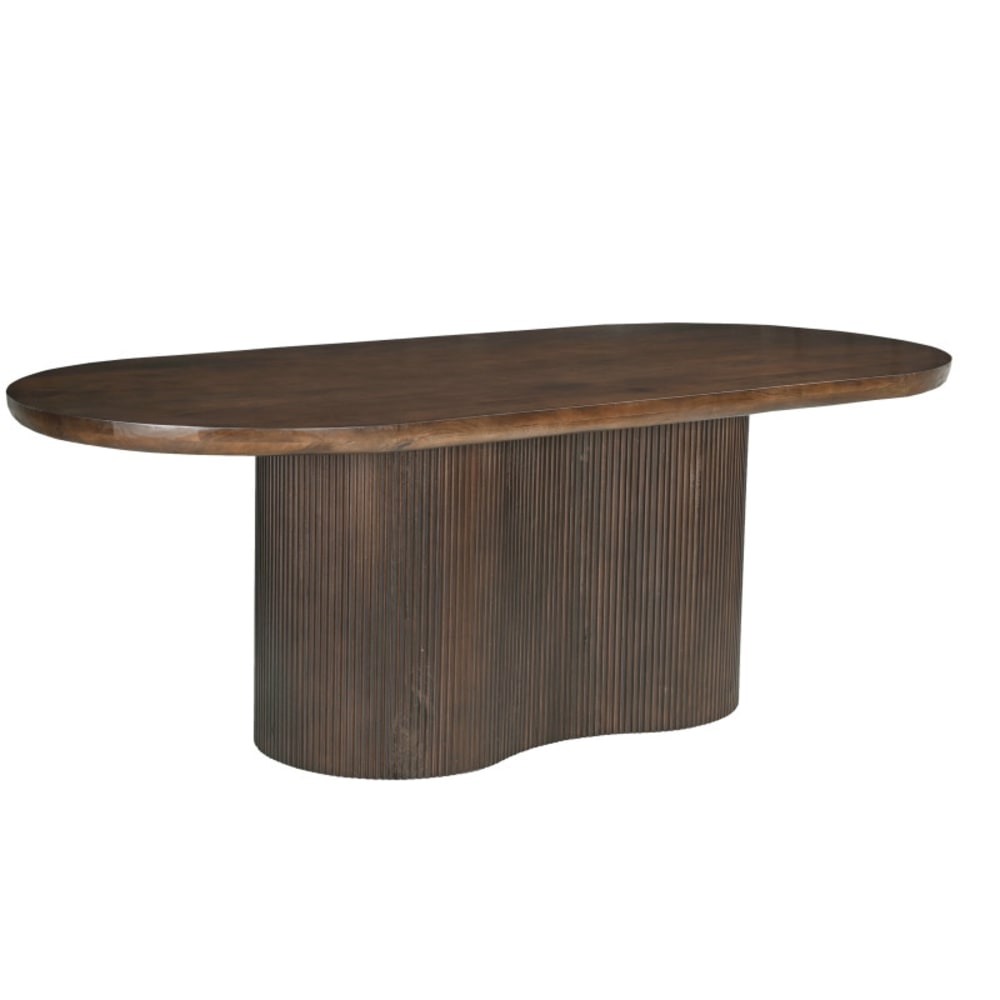 Table à manger Ovale +12 personnes 300 cm en bois massif brun