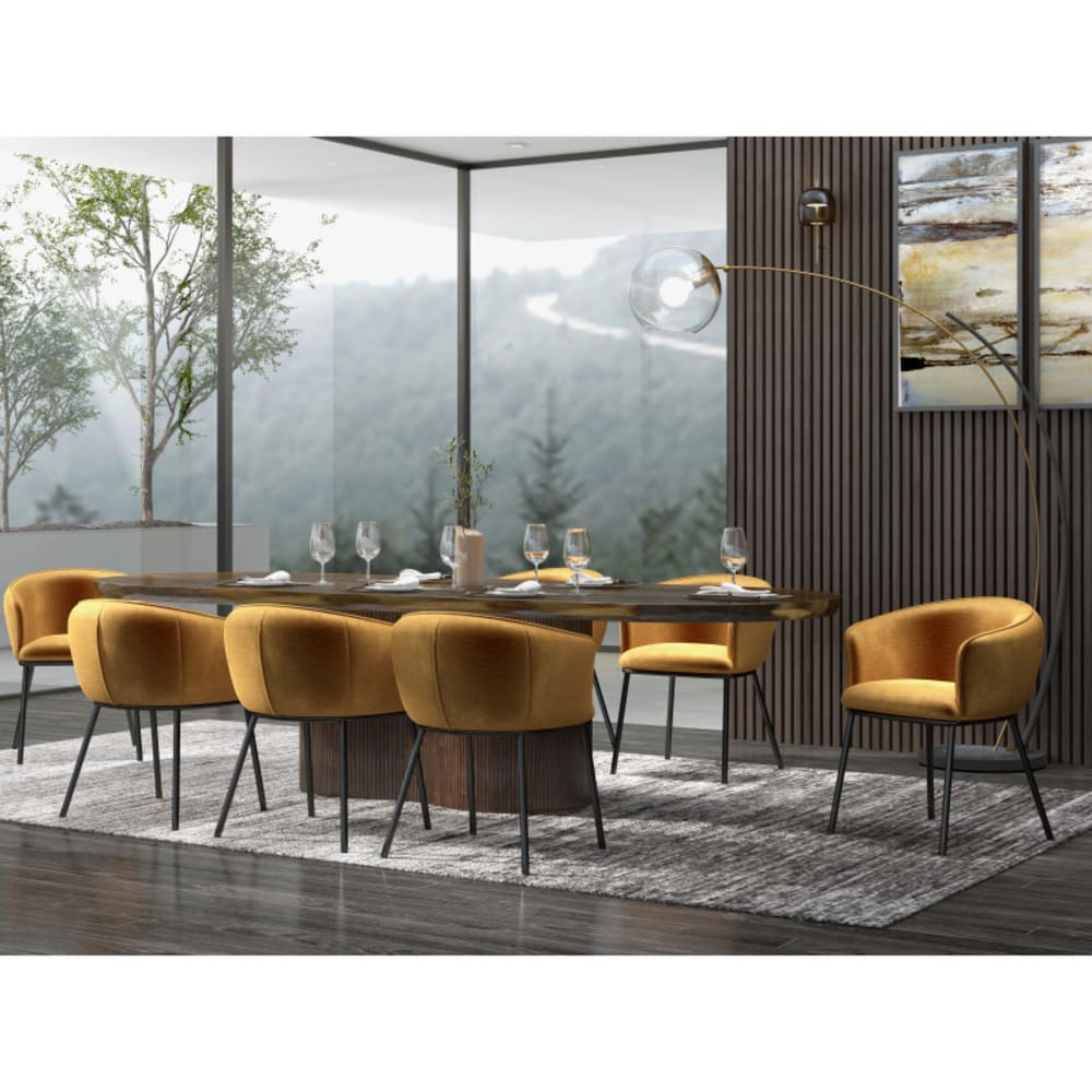 Ovaler Esstisch +12 Personen 300 cm aus braunem Holz - Maisons Du