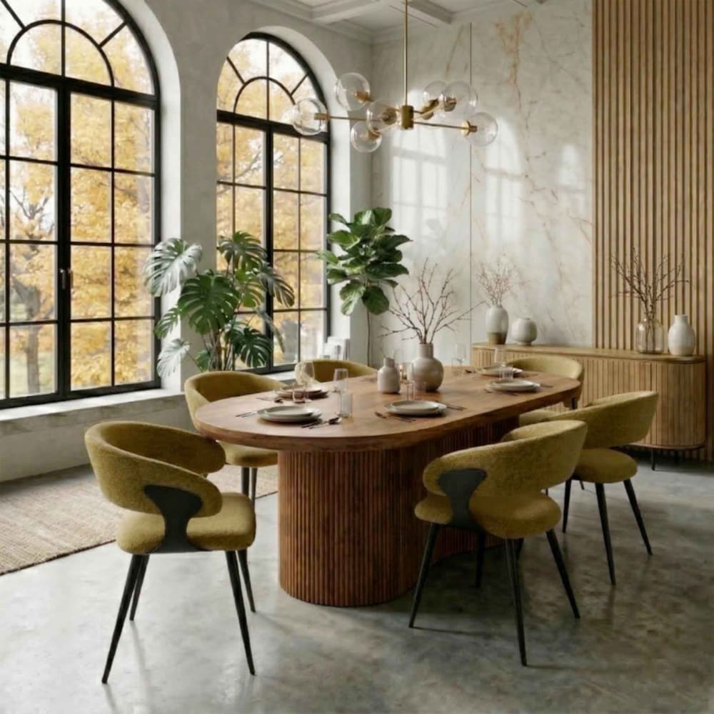 Table à manger Ovale 8/10 personnes 220 cm en bois massif