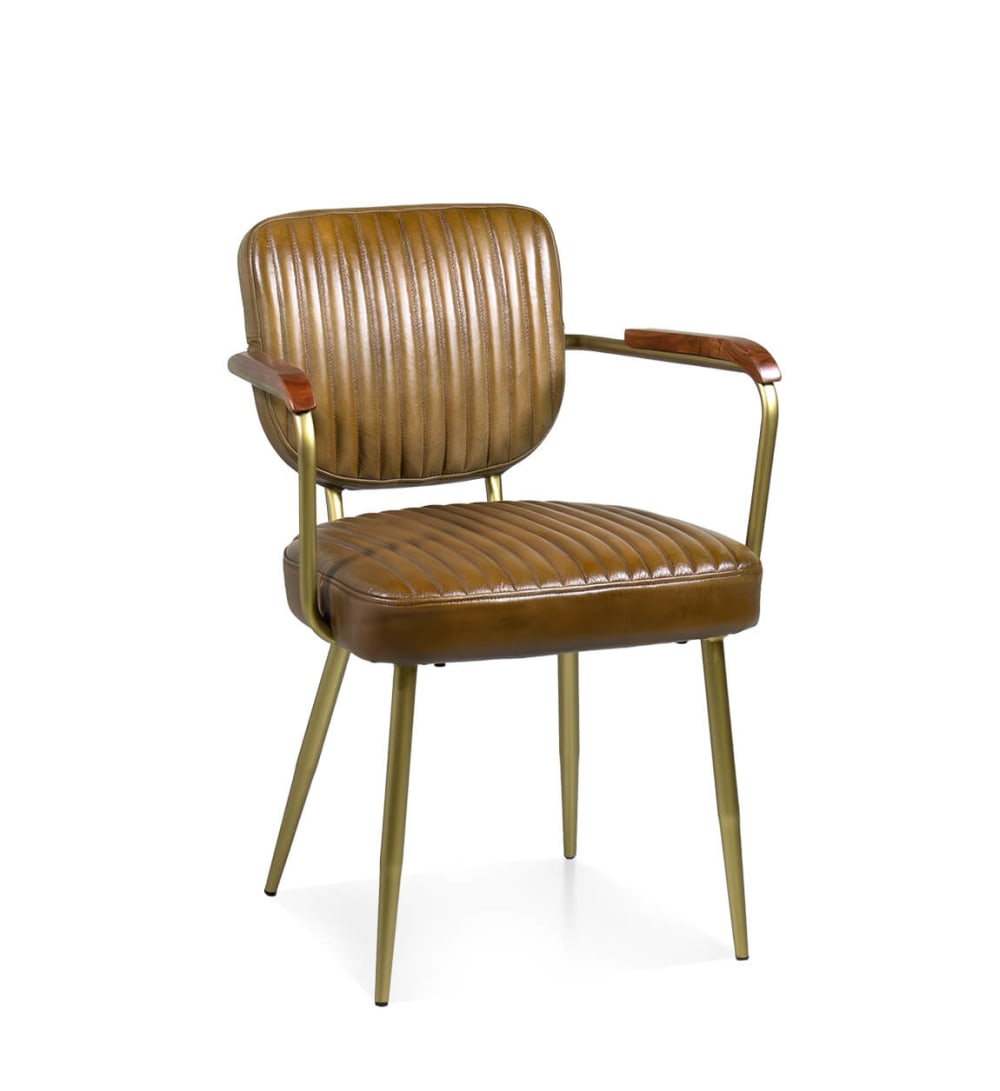 Fauteuil en cuir marron Fauteuil en cuir marron