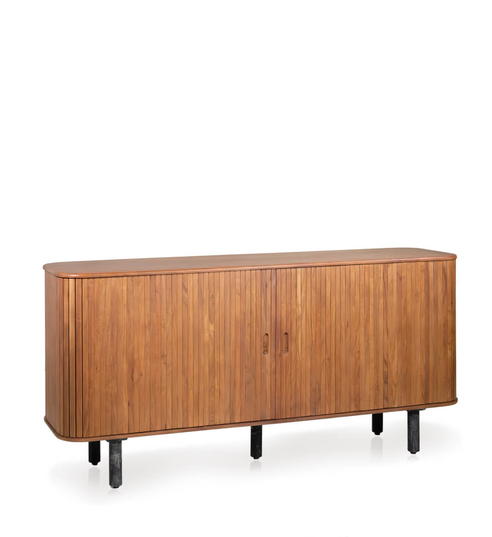 Buffet avec portes coulissantes en bois marron L 180 cm