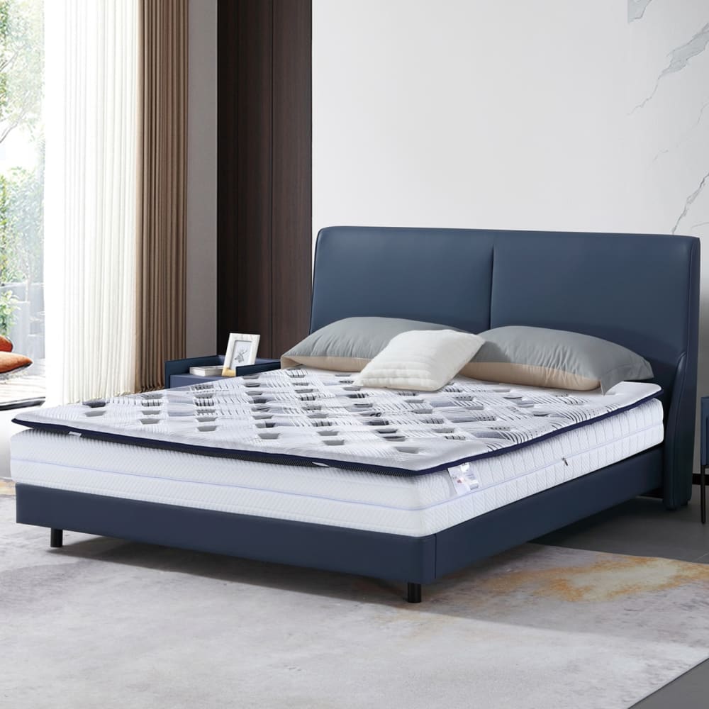 Reca Bedding Topper mit Memory-Schaum und kühlendem Bezug 180x200 cm Blau Viskose