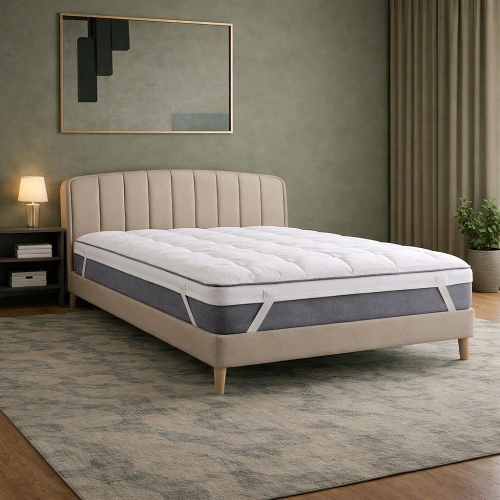 Reca Bedding Topper aus Daunen, weich und temperaturregulierend 90x190 cm Weiß Feder