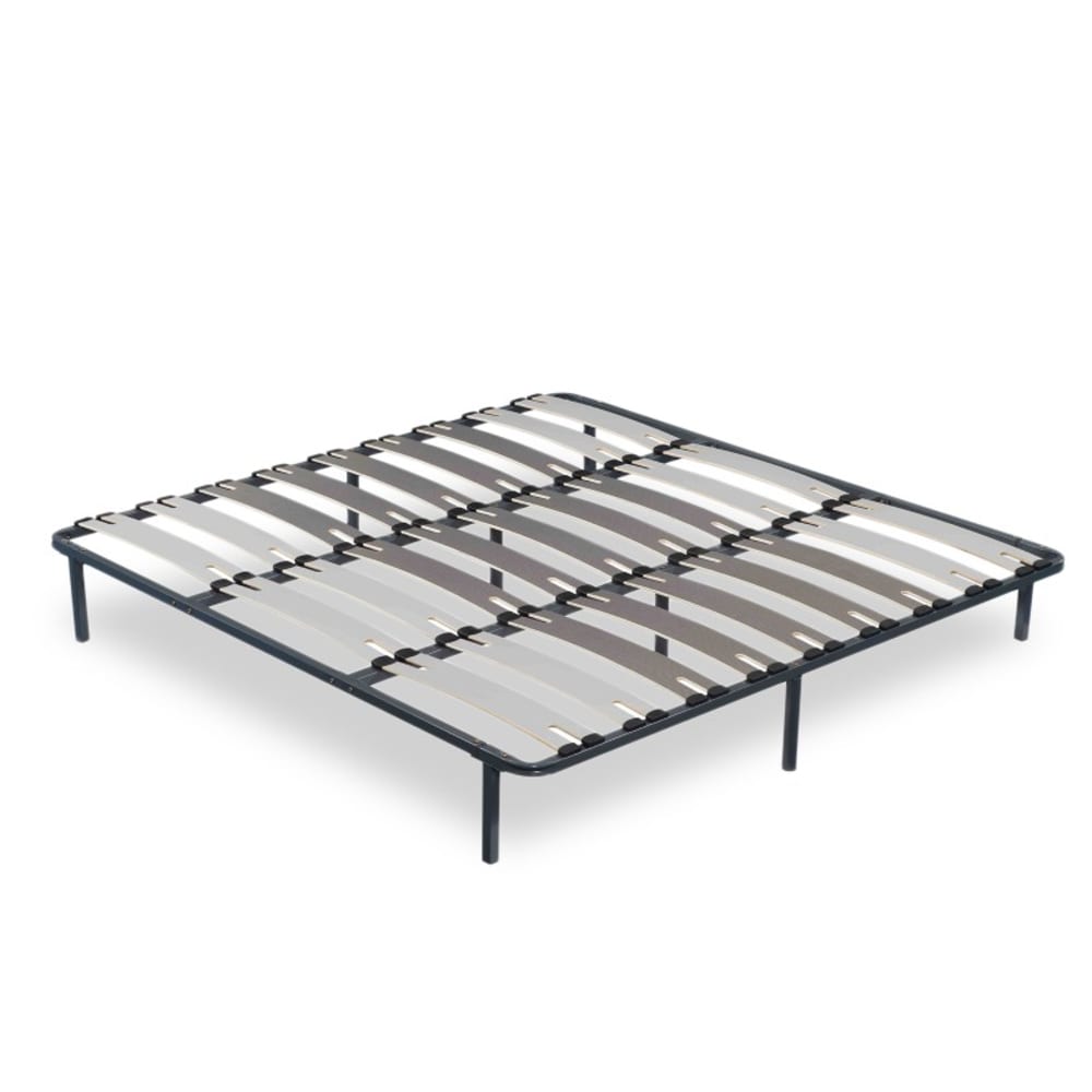 Reca Bedding Lattenrost mit 12 cm breiten Leisten und Metallrahmen 200x200 cm Schwarz Metall