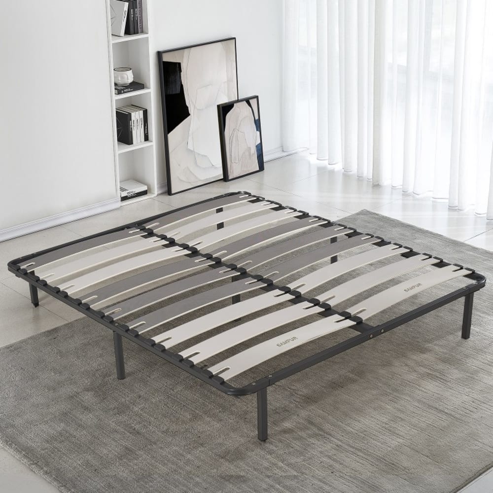 Lattenrost mit 12 cm breiten Leisten und Metallrahmen 200x200 cm