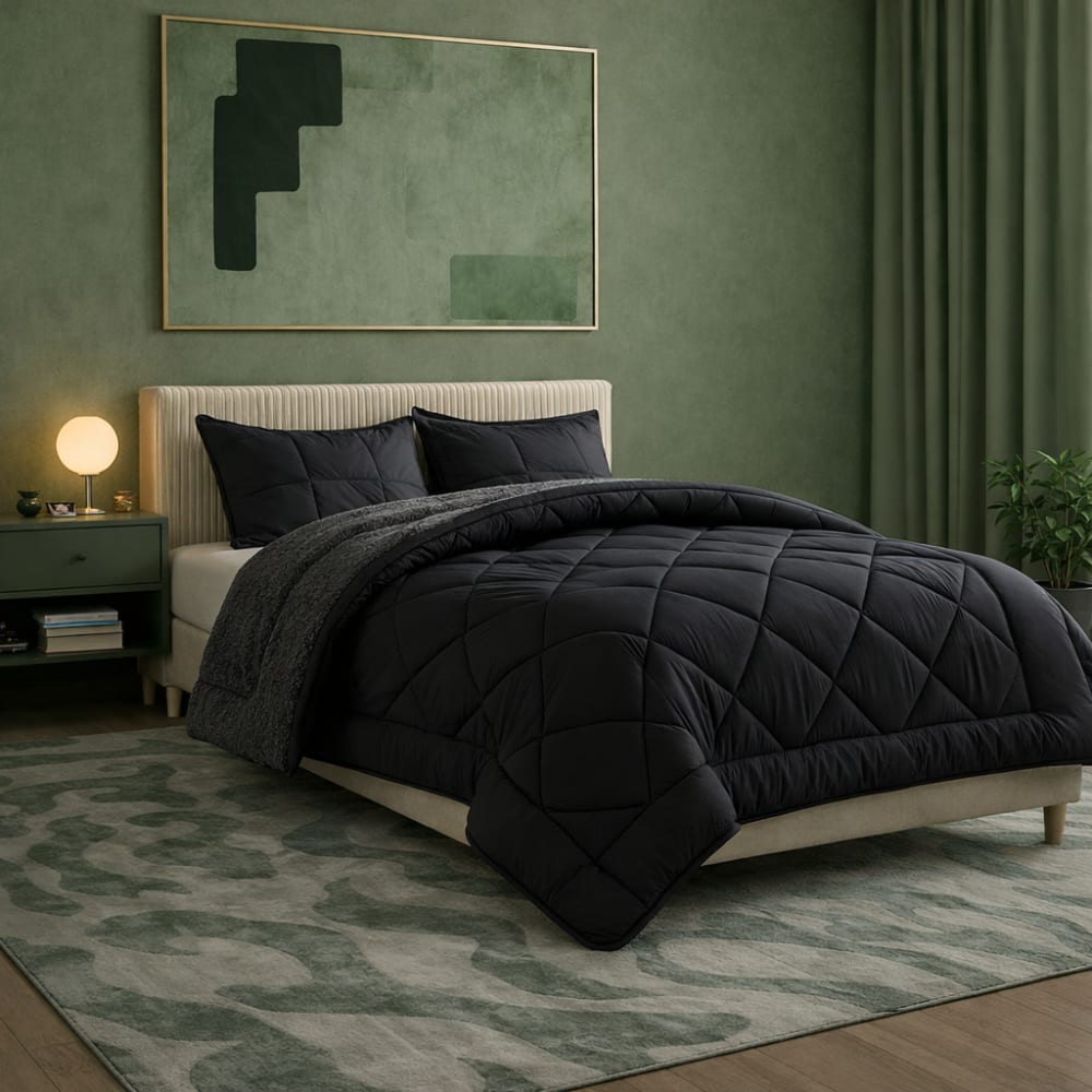 Reca Bedding Wendedecke für Sommer und Winter aus Mikrofaser 140x200 cm Grau Mikrofaser