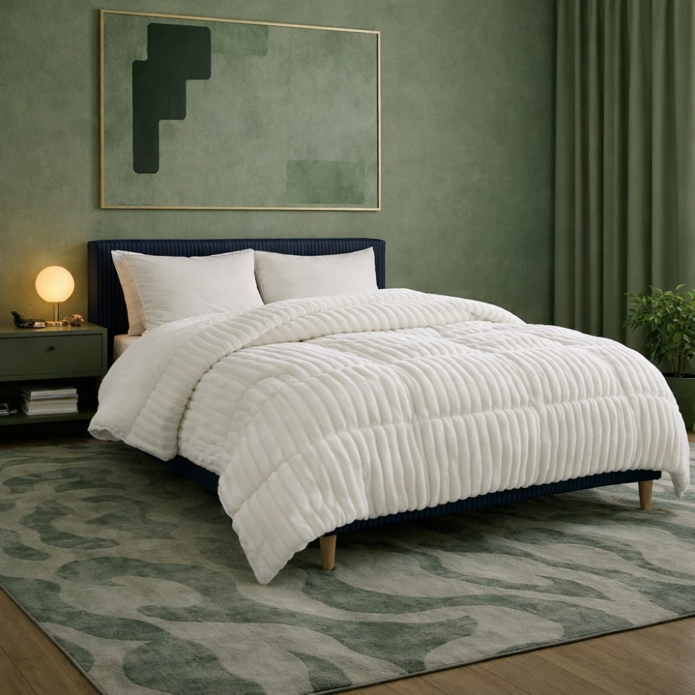 Reca Bedding Bettdecke, wendbar mit Samtoptik, auch als Plaid verwendbar 240x260 cm Weiß Mikrofaser