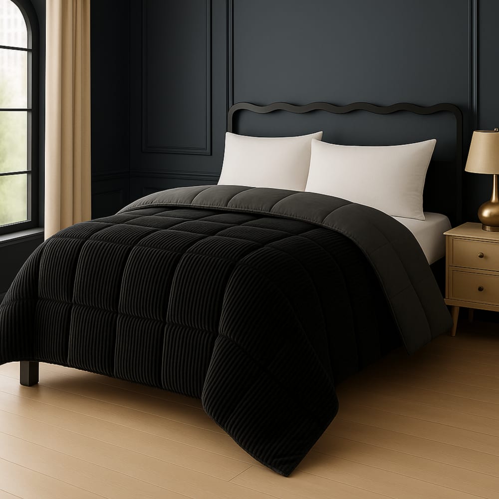 Reca Bedding Bettdecke, wendbar mit Samtoptik, auch als Plaid verwendbar 220x240 cm Grau Mikrofaser