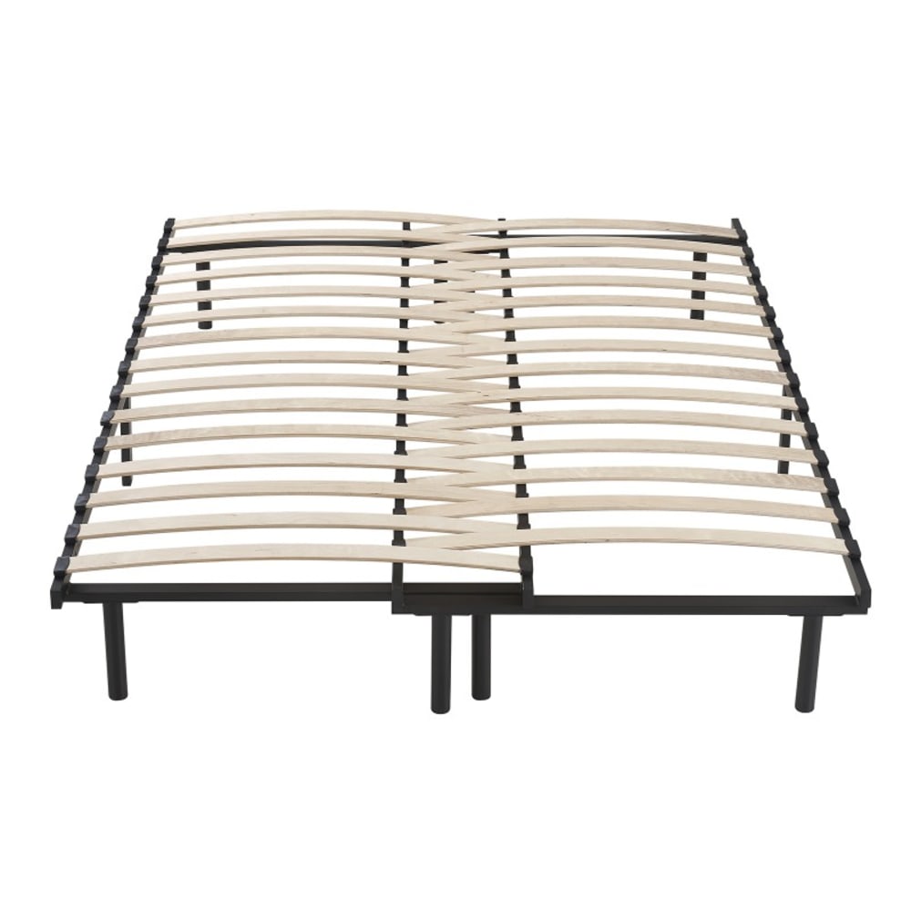 Reca Bedding Lattenrost ausziehbar mit verstellbarem Metallrahmen 90/180x200 cm Schwarz Metall