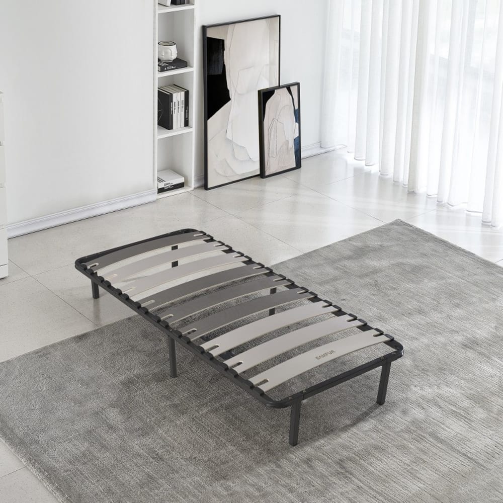 Lattenrost mit 12 cm breiten Leisten und Metallrahmen 90x190 cm -