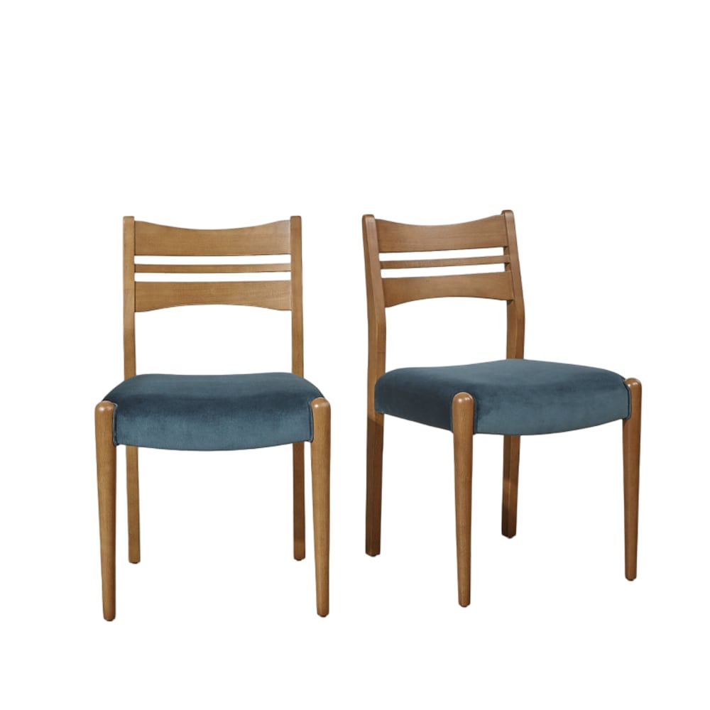Lot de 2 chaises en hévéa