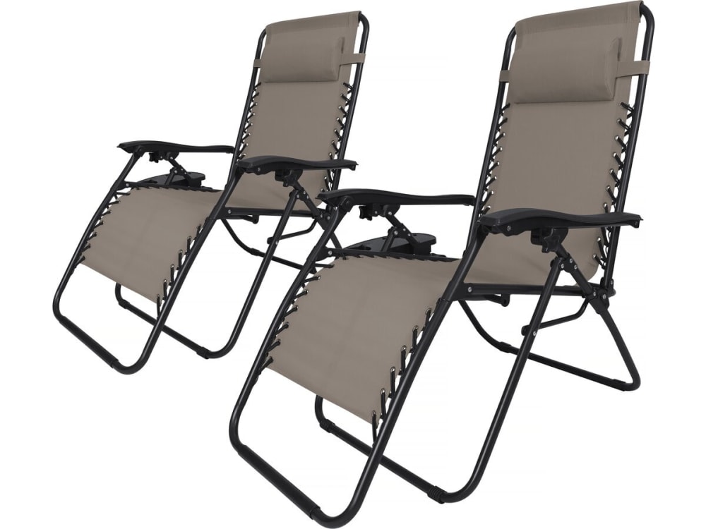Lot 2 Fauteuils jardin textilène