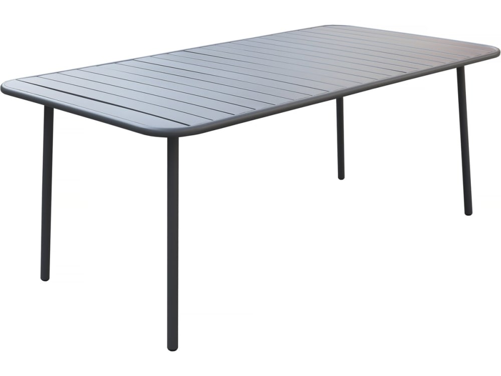 Table de jardin métal gris 180 x 90 x 71 cm