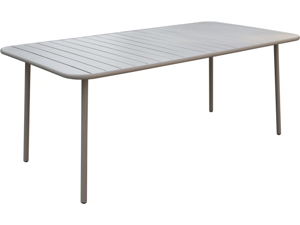 Table de jardin métal taupe 180 x 90 x 71 cm