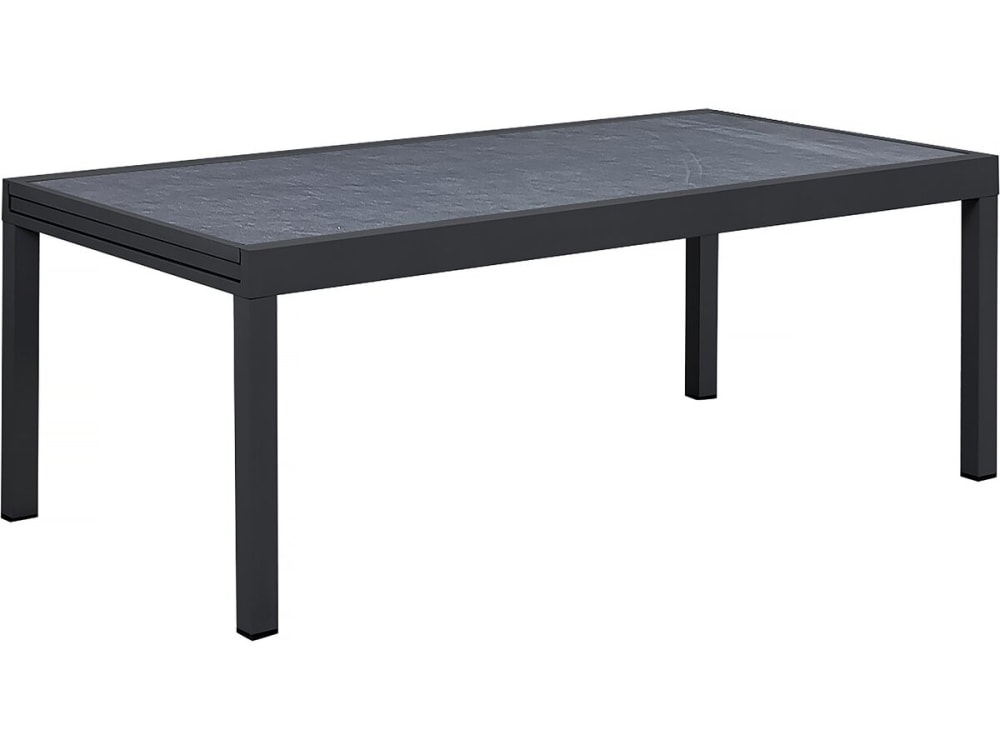 Table à manger extensible en aluminium noir 320 x 105 x 76 cm